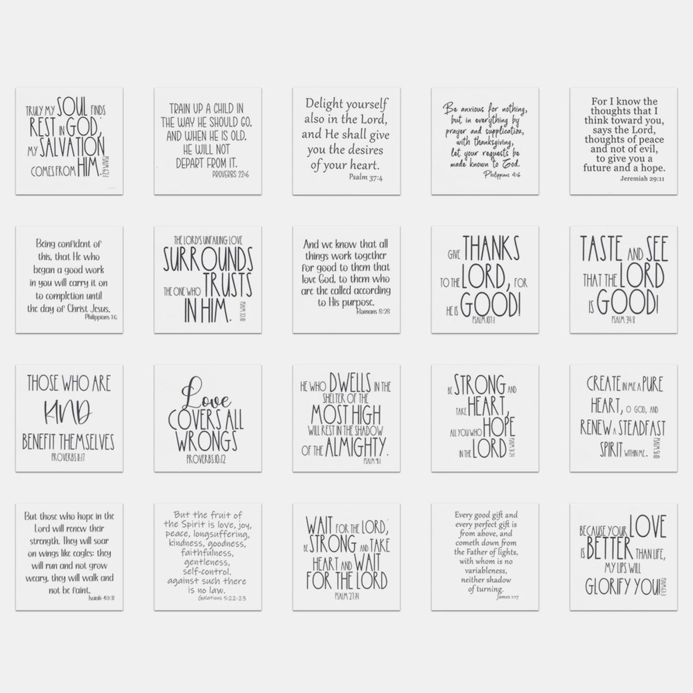 20 Precut Bible Verse 5 Inch Quilt Squares