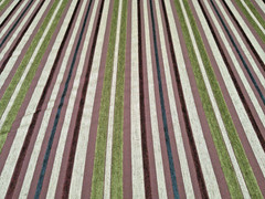 Vintage Raised Velvet Stripe Purple/Bright Olive/Blue & Beige BTY Great Color