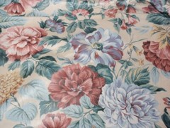 Vtg House ‘N Home Fabrics Draperies Floral Flower Fabric 90” by 50”