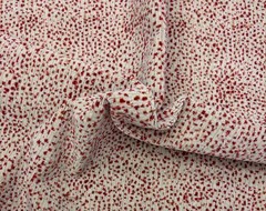 THIBAUT SWING VELVET PERSIMMON RED ANIMAL SPOT EXCLUSIVE FABRIC REM 34″LONG 36″W