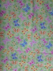 GREEN Butterflies & Flowers Allover by Springs Creative 2 yds 14″ x44″w