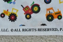 By 1/2 Yd, Colorful Tractors on White Cotton, Timeless Treasures of SoHo, P7228