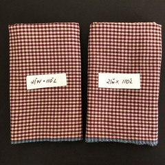 Vintage Check/Plaid Fabric Cotton Red 21”W x 110”L