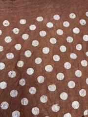 Hand-Dyed Persimmon Polka Dot Linen Fabric | Rustic Japanese Style | 20×22 Inch