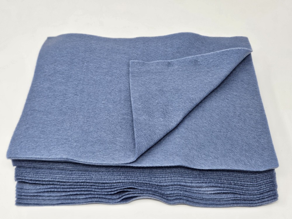 24 pcs Denim Blue 100% Acrylic Felt Fabric Craft Sheets 1.5mm 9 x 12 inches USA