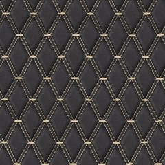 63″ Quilted Vinyl Faux Leather Fabric Foam Backed Car Upholstery Continuous Yard