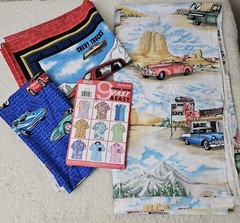 Vintage Lot 6.5 Yards Chevy Sewing Fabric Casual Button-Front Shirt Pattern 6308