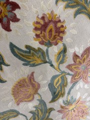 Designer Vintage Off White Pastel, Cut Cotton Velvet Upholstery High Qual. 1 Yd+