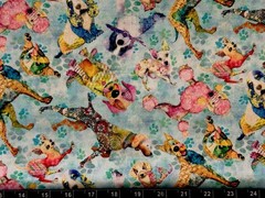 Tina SCRAP 9″x21″ Dog Puppy Chihuahua Poodle Pointer Pug Boxer Cotton Fabric