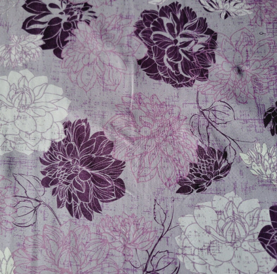 Purple Flowers on Lavender Cotton Jersey Knit – Modern, Chic, OEKO-TEX – LAST 2!