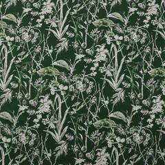 LACEFIELD DESIGNS GARDEN PARTY HUNTER GREEN FLORAL LINEN FABRIC BY THE YARD 54″W