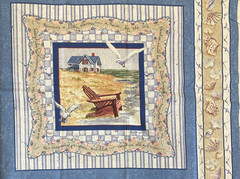 LIGHTHOUSE & BEACH 2 BLOCK PILLOW PANEL, 15 1/2″ SQUARE BLOCKS