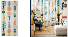 IKEA PS 2026 Pre-cut fabric, white/multicolor big pattern, 59×118″ – NEW