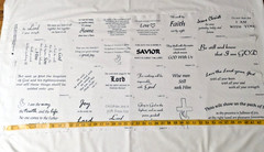 Christian Scripture Fabric Panel 19×43 Quilt Blocks Faith Bible Verses