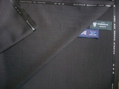 DORMEUIL 85% WOOL + 15% MOHAIR “LOW WEFT STRETCH” SUITING FABRIC IN Brown =3.4 m