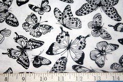 ALL OR NOTHING BUTTERFLIES IN BLACK AND WHITE FROM STUDIO E- 100% COTTON FABRIC