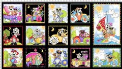Go Doggie Black Fabric Panel #692413 by Loralie Designs FREE SHIPPING