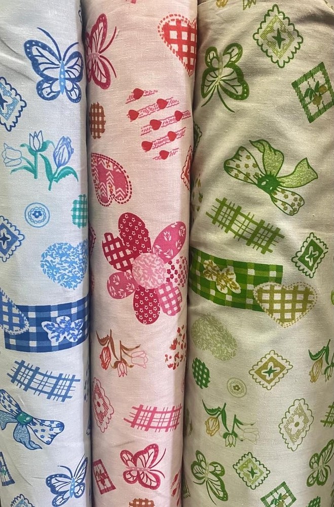 Butterfly Hearts Poly Cotton 60” Wide- None Stretch Cut by the yard, Pink