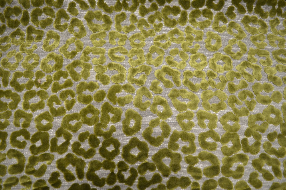 Fat Cat Lime Green Cut Leopard Spot Velvet Swavelle Mill Creek Upholstery Fabric