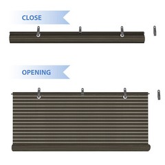 4-8 FT Roller Shade Brown Roll up Shade for Patio Porch Pergola Balcony Outdoor