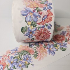 Fabric Roll – Border Fabric Pink & Purple Flowers/floral Sewing Or patchwork