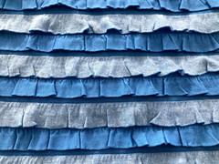 Royal and Heather Blue Ruffle Knit Jersey Fabric 2 yds 56″ girly 4-way stretch
