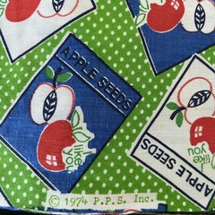 Green Polka Dot I Like You Apple Seeds Tossed 1974 P.P.S. Inc 2 Yards