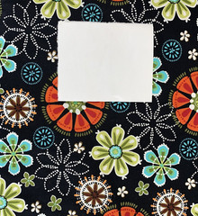 HTF “Esmerelda” Floral Fabric By Michael Miller MCM Green Orange Blue Black BTY