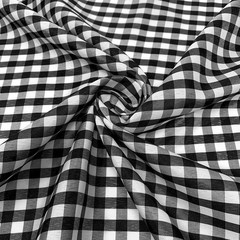 7 mm Gingham Checkered Plaid Polyester Cotton Poplin Fabric By The Yard