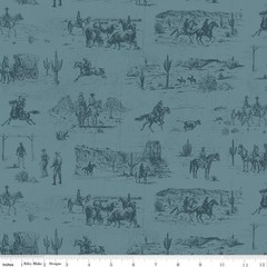 John Wayne American West Main Denim Cotton Fabric