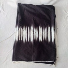 Black and White Abstract Border Print Stretch Sateen 2 yds Cotton Fabric