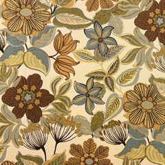 Contemporary Floral Brown Turquoise TROPIC Upholstery Pillow Cushion Fabric BTY