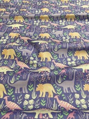 Dinosaur Stories – Land Dinos Purple – Paintbrush Studio Cotton Fabrics