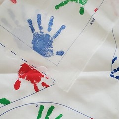 Princess Fabric Child’s Painting Craft Smock Handprints Cut & Sew Panel 60″x 35″
