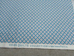 2013 DS Quilts Fabric Traditions Blue White Orange Floral Fabric 1/2 Yard