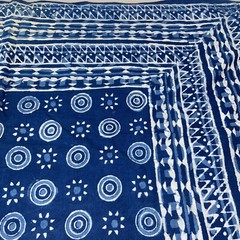 Hand Blocked Fabric Mughal India Textile Woven 60”X90” Central Cottage Emporium