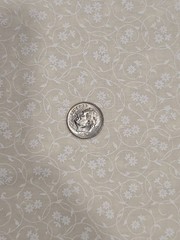 Vintage Unbranded Soft Yellow White Small Floral Cotton Fabric 4.97yds x44″W