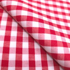 1/4″ RED GINGHAM PRINT POLY COTTON FABRIC CHECK 58″ BY THE YARD