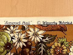 Waverly Decor Fabric Bonded “Somerset Hall” 48×71 Golds Browns Floral Bird