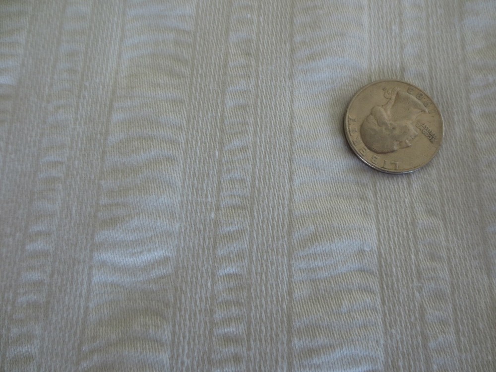 2935. Off-White PUCKERED STRIPE Craft COTTON or BLEND FABRIC–44″ x 1 3/8 yds.
