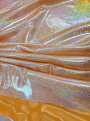 Fabric Sold By The Yard Neon Orange Sparkly Stretch Iridescent Light Weight Dres