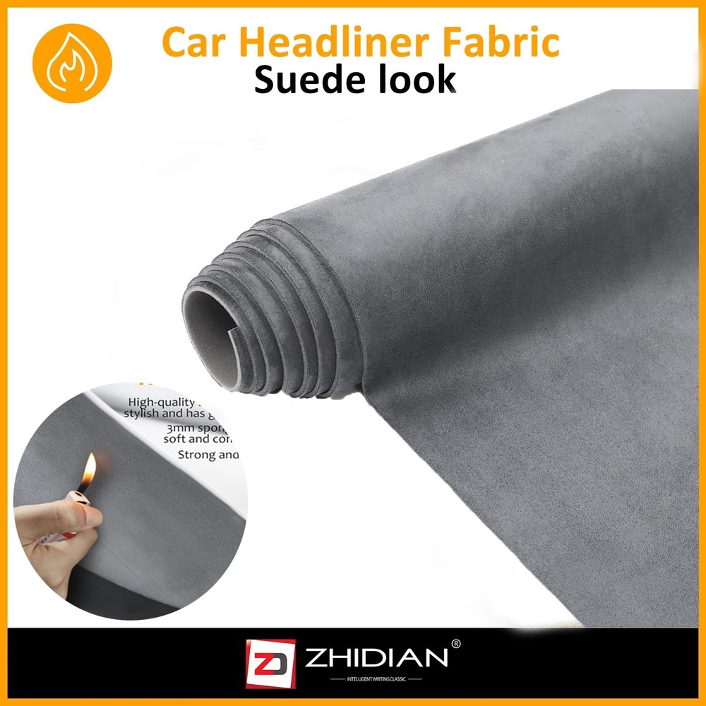 3MM Gray Suede Headliner Fabric 96″x60″ Foam Backed for Car Inner Roof Repair