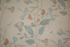 5.55 Yds Lewis Wood Fabric Floreat Sienna 100% Linen Upholstery Pillows 200″