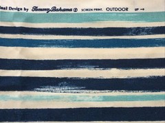 Tommy Bahama Blue Teal Fabric Coastal Stripe 2 Pieces Nautical Beach Decor READ