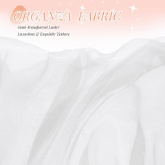 Sheer Organza Fabric by the Yard, 1 Yard X 60 Inch Wide Bridal White