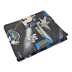 Mickey Mouse Daytona 500 NASCAR Race Car Fabric 3y x 44″w Black Vintage Disney