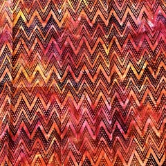 Colorful Rainbow Red Orange purple Zig Zag Dot Floral Geometric Batik 1.5 Y