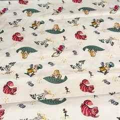 Alice in Wonderland, Alice Classic Vintage Toss Cotton Fabric 2 Yards