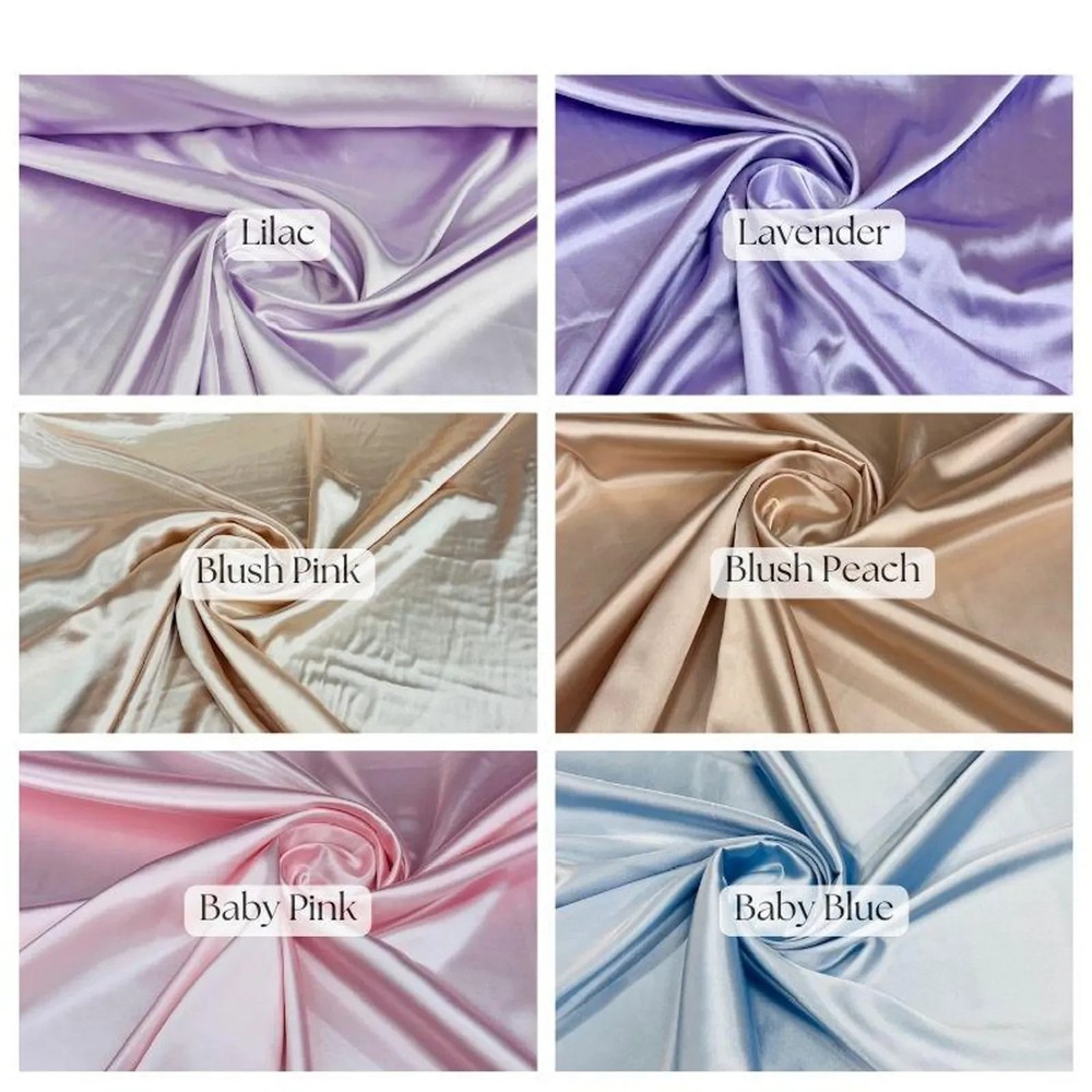 Stretch Charmeuse Satin Fabric – 60″ Silky Smooth Satin for Dressmaking Wedding