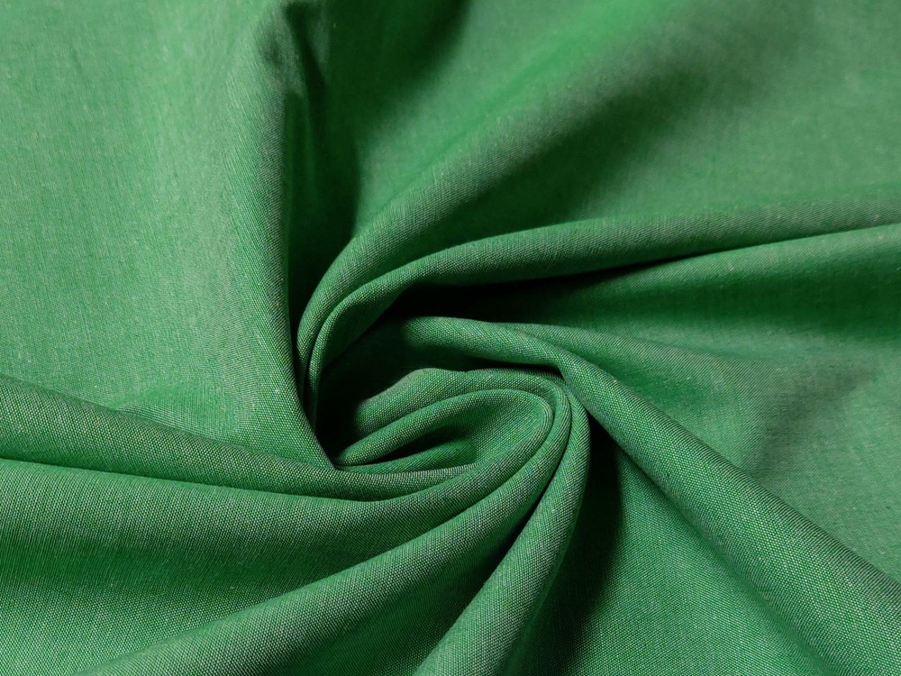 Plain YARN DYED Cotton POPLIN Dressmaking Fabric Material GREEN